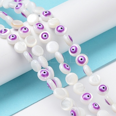 Natural Freshwater Shell Enamel Beads Strands BSHE-P033-04B-1