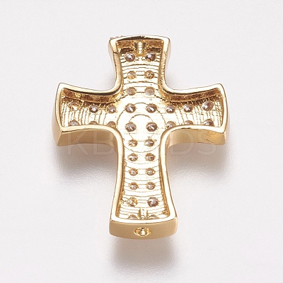 Brass Micro Pave Cubic Zirconia Beads ZIRC-E143-28G-1