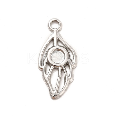 Non-Tarnish 304 Stainless Steel Pendant Cabochon Settings STAS-F282-13MC-1