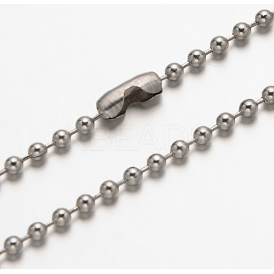 Non-Tarnish 304 Stainless Steel Ball Chain Necklace NJEW-E045-13P-1