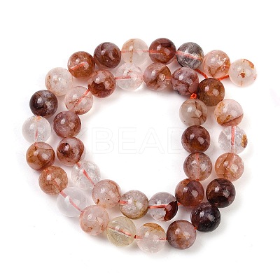 Natural Hematoid Quartz/Ferruginous Quartz Beads Strands G-U026-A09-10mm-1