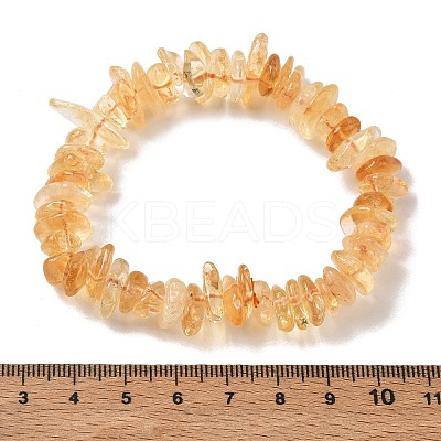 Heated Natural Citrine Beaded Stretch Bracelets GG-CBADCD7-02-1
