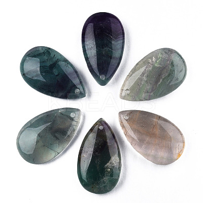 Natural Fluorite Pendants G-S295-07-1