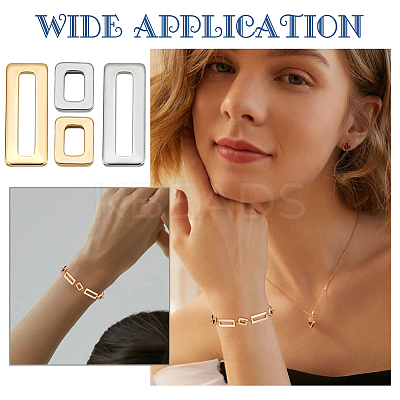 48Pcs 4 Style 201 Stainless Steel Linking Rings STAS-UN0040-26-1