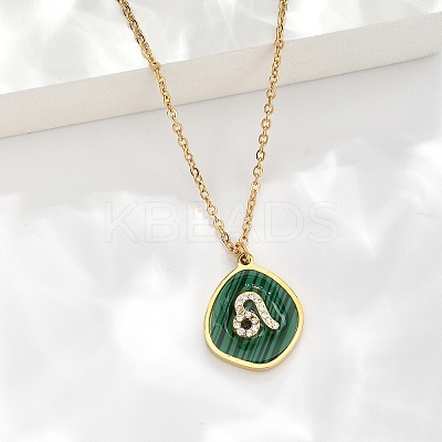 304 Stainless Steel Micro Pave Cubic Zirconia constellation Pendant Necklaces NJEW-R021-01G-05-1