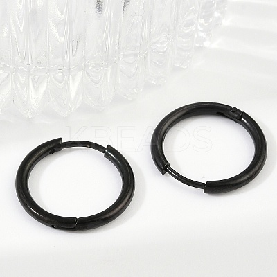 202 Stainless Steel Huggie Hoop Earrings EJEW-F111A-19mm-EB-1