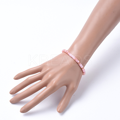 Natural Shell Stretch Beaded Bracelets BJEW-JB05183-1