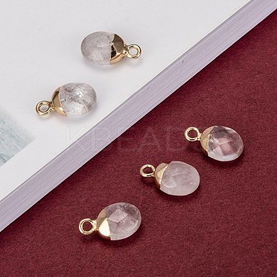Electroplate Natural Quartz Crystal Charms G-S344-09H-1