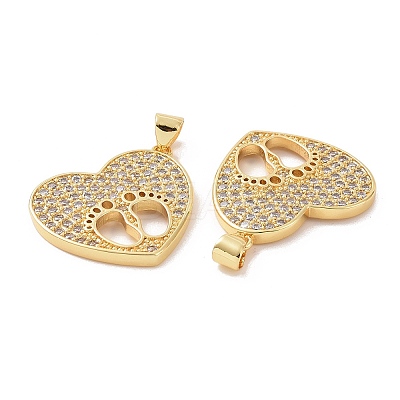 Brass Micro Pave Cubic Zirconia Pendants ZIRC-I063-26G-1