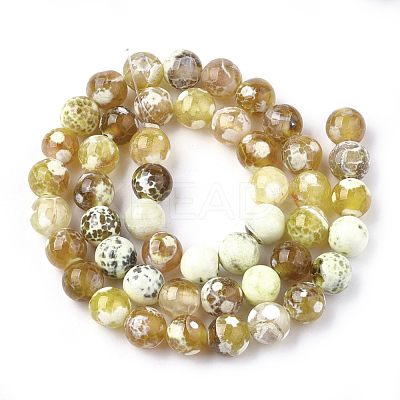 Natural Fire Crackle Agate Beads Strands G-S346-8mm-23-1