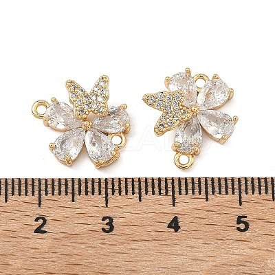 Brass Pave Cubic Zirconia Connector Charms KK-A286-04G-1