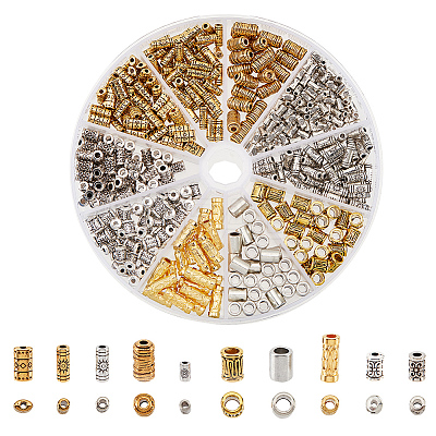 490Pcs 10 Style Tibetan Style Spacer Beads FIND-NB0003-36-1