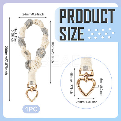 Cotton Braided Flower Pendant Decorations AJEW-TAC0030-032G-01-1
