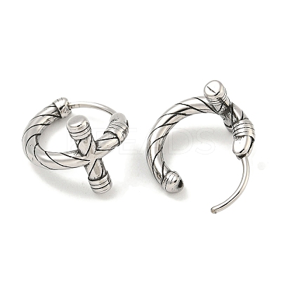316 Surgical Stainless Steel Hoop Earrings EJEW-D096-14A-AS-1