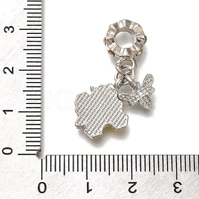 Rack Plating Alloy Rhinestone European Dangle Charms PALLOY-P307-03P-1