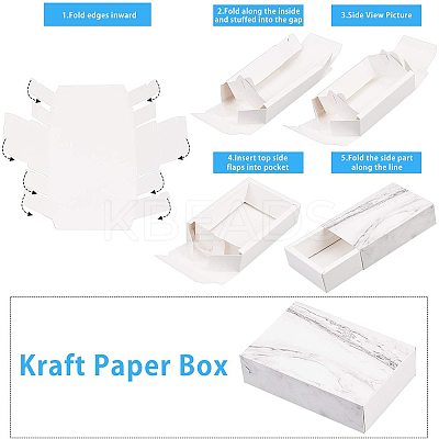 Marble Pattern Paper Drawer Boxes CON-WH0071-06C-1