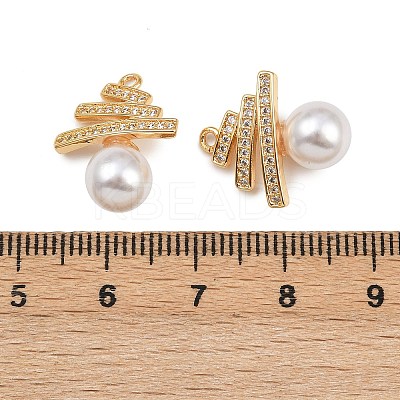 Brass Micro Pave Cubic Zirconia Pendants KK-A274-20G-1