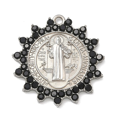 304 Stainless Steel & Rhinestone Pendants STAS-G371-09A-02P-1