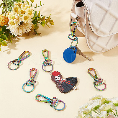 10Pcs Rainbow Color Zinc Alloy Keychain Clasps FIND-PH0006-45-1