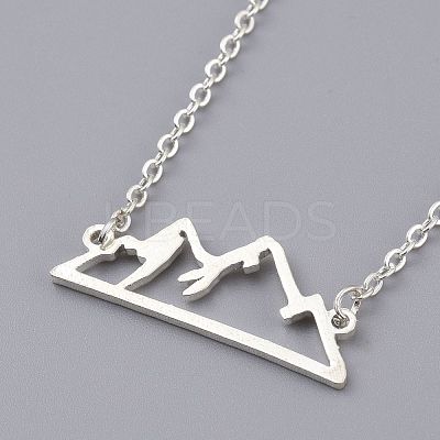 304 Stainless Steel Alps Pendant Necklaces NJEW-Z001-01S-1