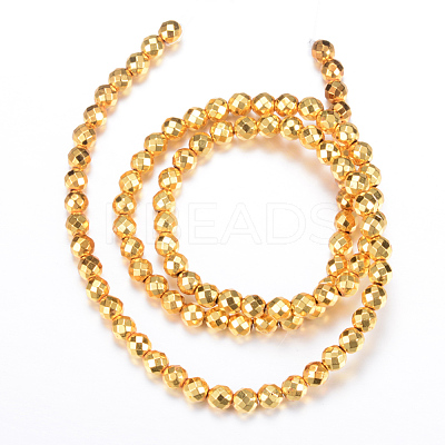 Electroplate Non-magnetic Synthetic Hematite Bead Strands G-Q465-23G-1