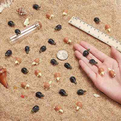 50Pcs 2 Colors Miniature Resin Mini Tortoise Display Decorations AJEW-CP0005-47-1