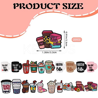 20Pcs 20 Styles Food Grade Eco-Friendly Silicone Focal Beads SIL-SZ0002-42-1