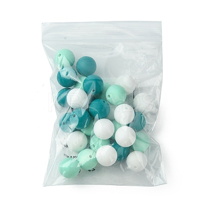 30Pcs 3 Colors Silicone Beads Round Rubber Bead 15MM Loose Spacer Beads for DIY Supplies Jewelry Keychain Making SIL-FS0001-01E-1
