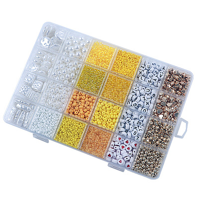 DIY 24 Style Acrylic & ABS Beads Jewelry Making Finding Kit DIY-NB0012-02I-1