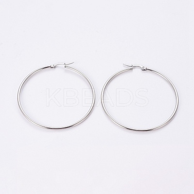 304 Stainless Steel Hoop Earrings EJEW-WH0002-03C-P-1