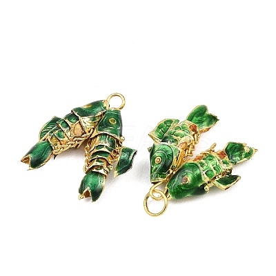 Brass Cloisonne Pendants KK-P251-A01-G-06-1