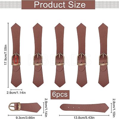 6Pcs PU Imitation Leather Belt Buckles LS-AJEW-FG0001-57-1
