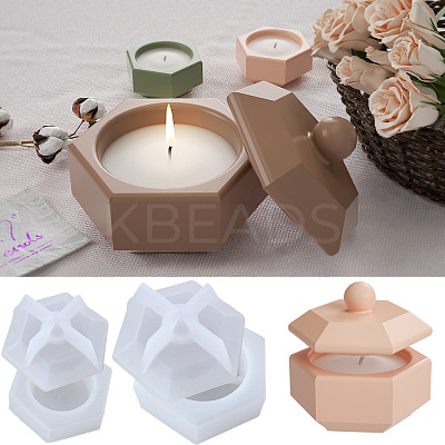 Hexagon Shape Candle Jar Molds LS-DIY-K073-03-1