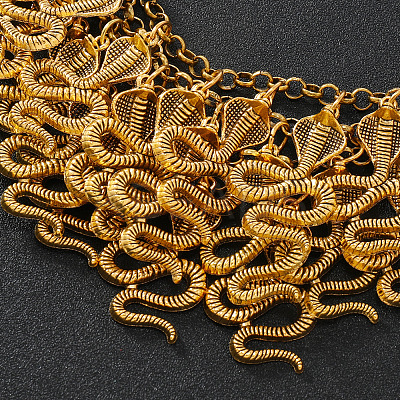 Exaggerated Alloy Multi-Layered Snake Bib Necklaces for Women FS-WGEB7D7-01-1