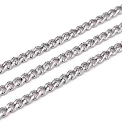 Tarnish Resistant 304 Stainless Steel Twisted Chains for Men's Necklace Making CHS-K001-86-1