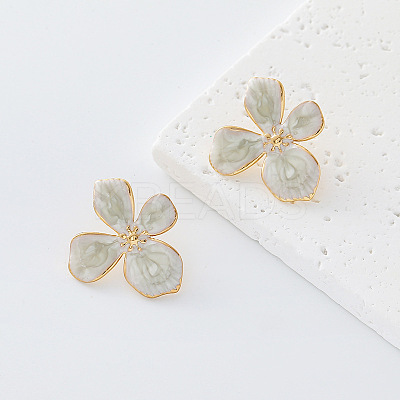 304 Stainless Steel Enamel Stud Earrings for Women MC3518-4-1