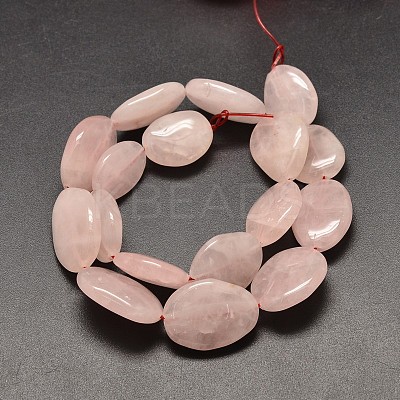 Natural Rose Quartz Nuggets Beads Strands G-P091-25B-1