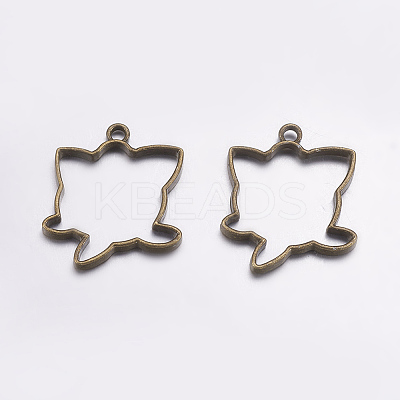 Tibetan Style Alloy Open Back Bezel Pendants PALLOY-L203-12AB-1
