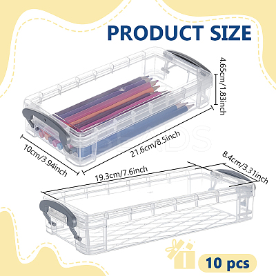 Rectangle Plastic Pencil Case AJEW-WH0596-276B-1