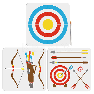 1 Set Archery PET Hollow Out Drawing Painting Stencils DIY-MA0004-37B-1
