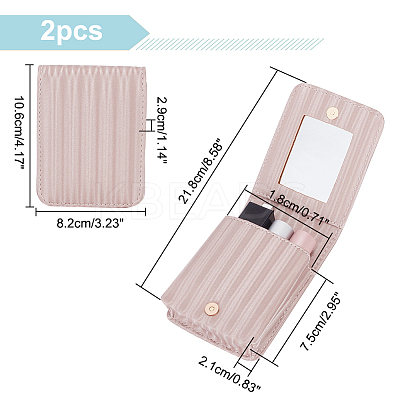 PU Leather Lipstick Case with Mirror CON-WH0088-51A-1