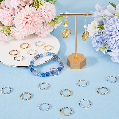 80Pcs 2 Colors Alloy Linking Rings FIND-SC0008-50-1