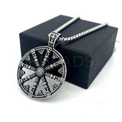 Vintage 304 Stainless Steel Viking Anchor Pendant Necklaces for Men LS-VB2493-1