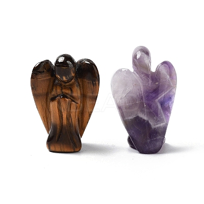 Natural & Synthetic Gemstone Carved Angel Statues Ornament G-P525-16-1