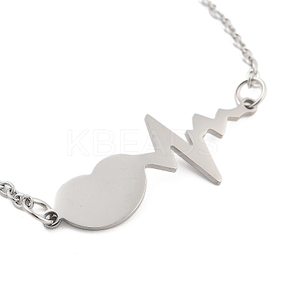 Non-Tarnish Stainless Steel Cable Chain Link Bracelets for Women Men STAS-Z061-01P-02-1