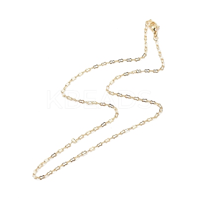 Brass Calabash Link Chains Necklace for Women LS-NJEW-P265-10G-1