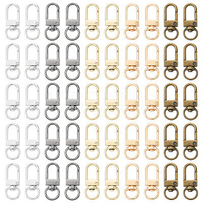 50Pcs 5 Colors Alloy Swivel Snap Hook Clasps FIND-TA0005-83-1
