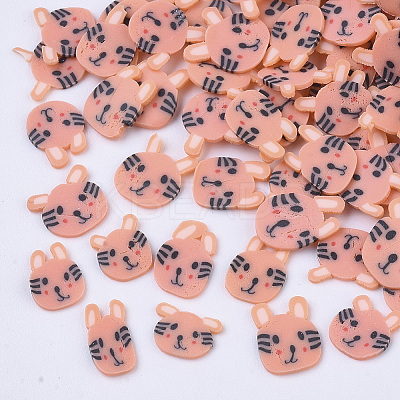 Handmade Polymer Clay Kitten Cabochons CLAY-R087-31-1