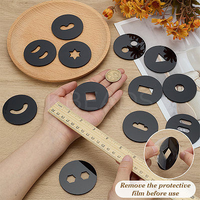 12Pcs Black Clay Acrylic Edge Template Set FIND-FG0004-80-1