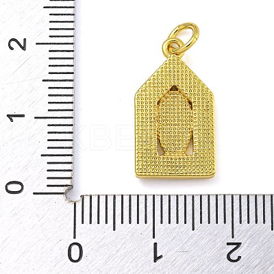Real 18K Gold Plated Brass Pendants with Shell and Jump Rings KK-D534-04G-02-1